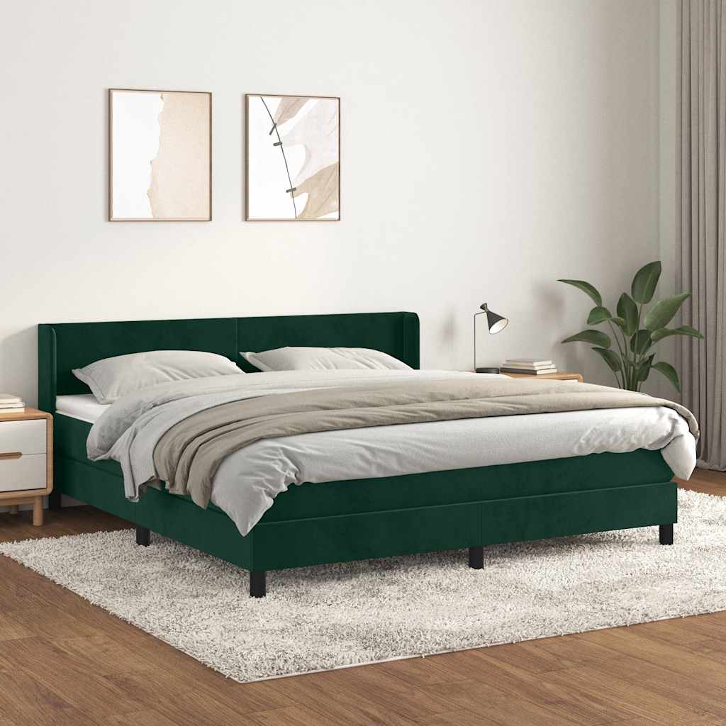 Sommier à lattes de lit et matelas Vert foncé 160x200cm Velours - XIOS