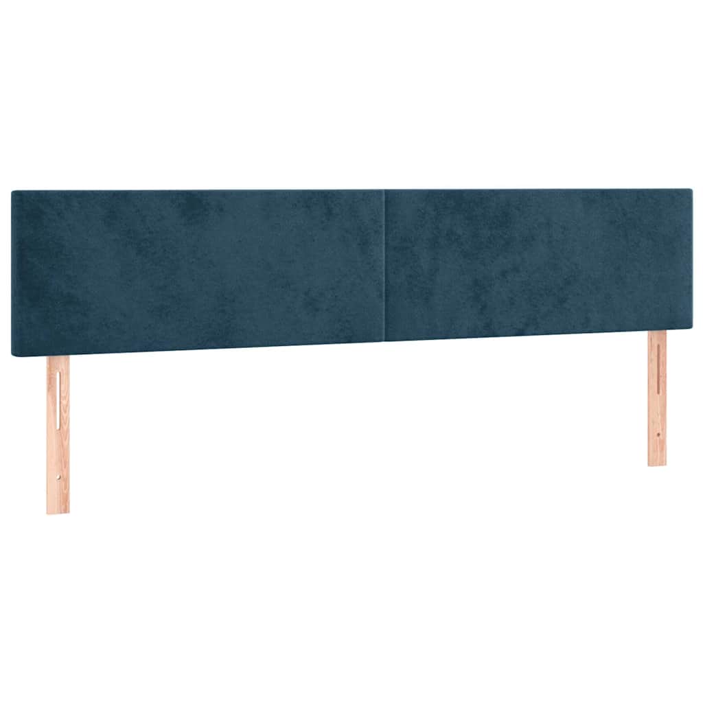 Sommier à lattes de lit et matelas Bleu foncé 160x200cm Velours
