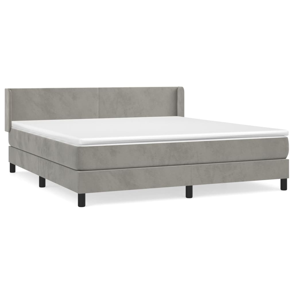 Sommier à lattes de lit et matelas Gris clair 180x200cm Velours - XIOS