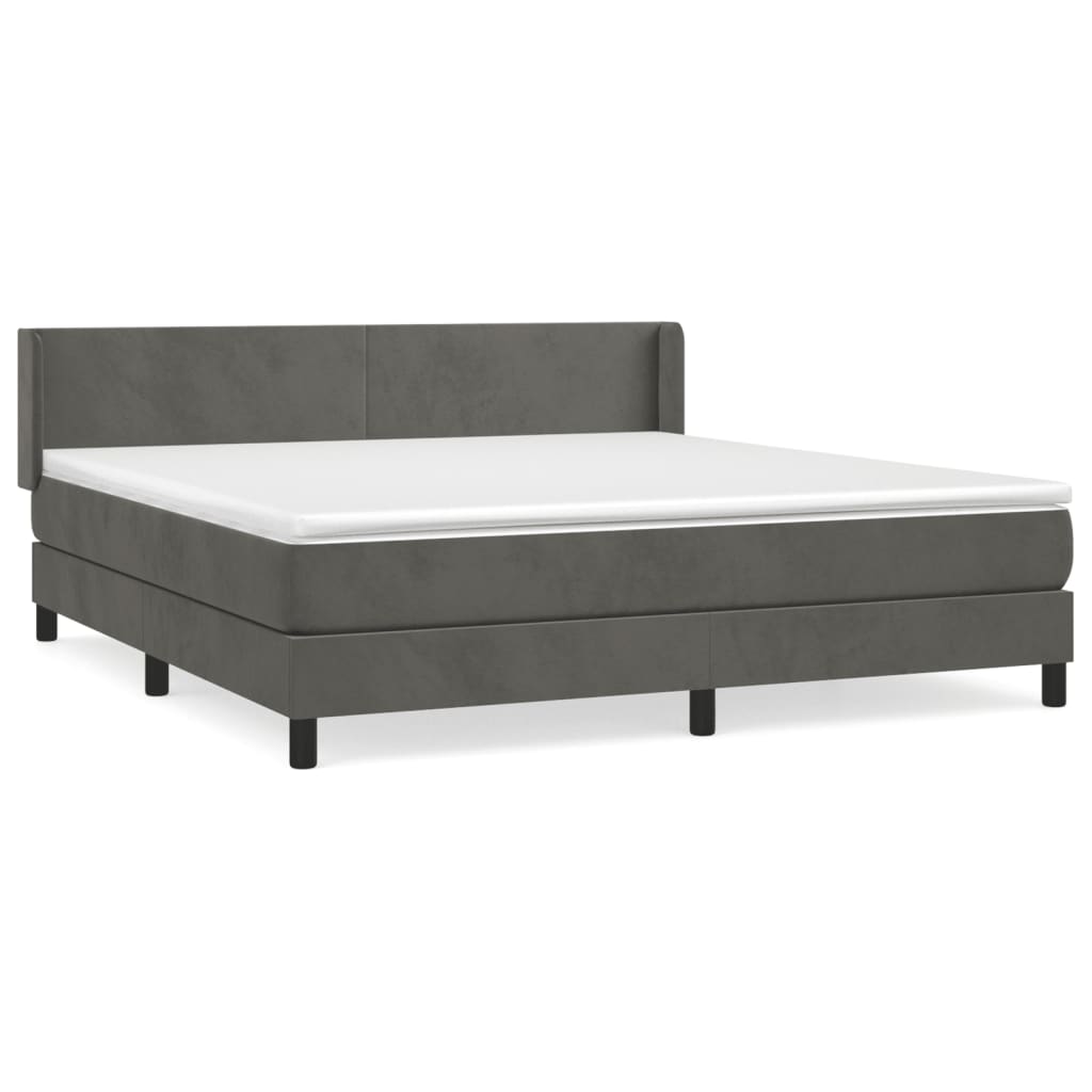 Sommier à lattes de lit et matelas Gris foncé 180x200cm Velours - XIOS