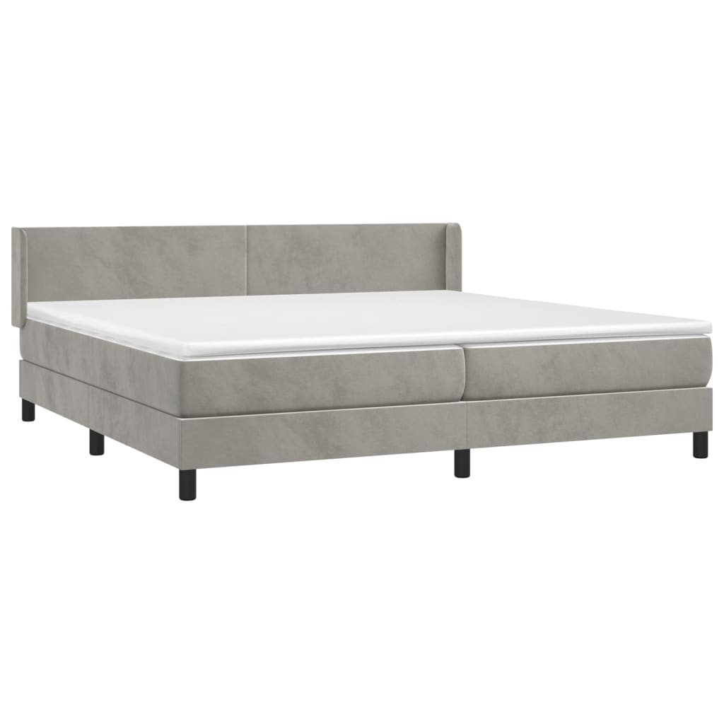 Sommier à lattes de lit et matelas Gris clair 200x200cm Velours - XIOS