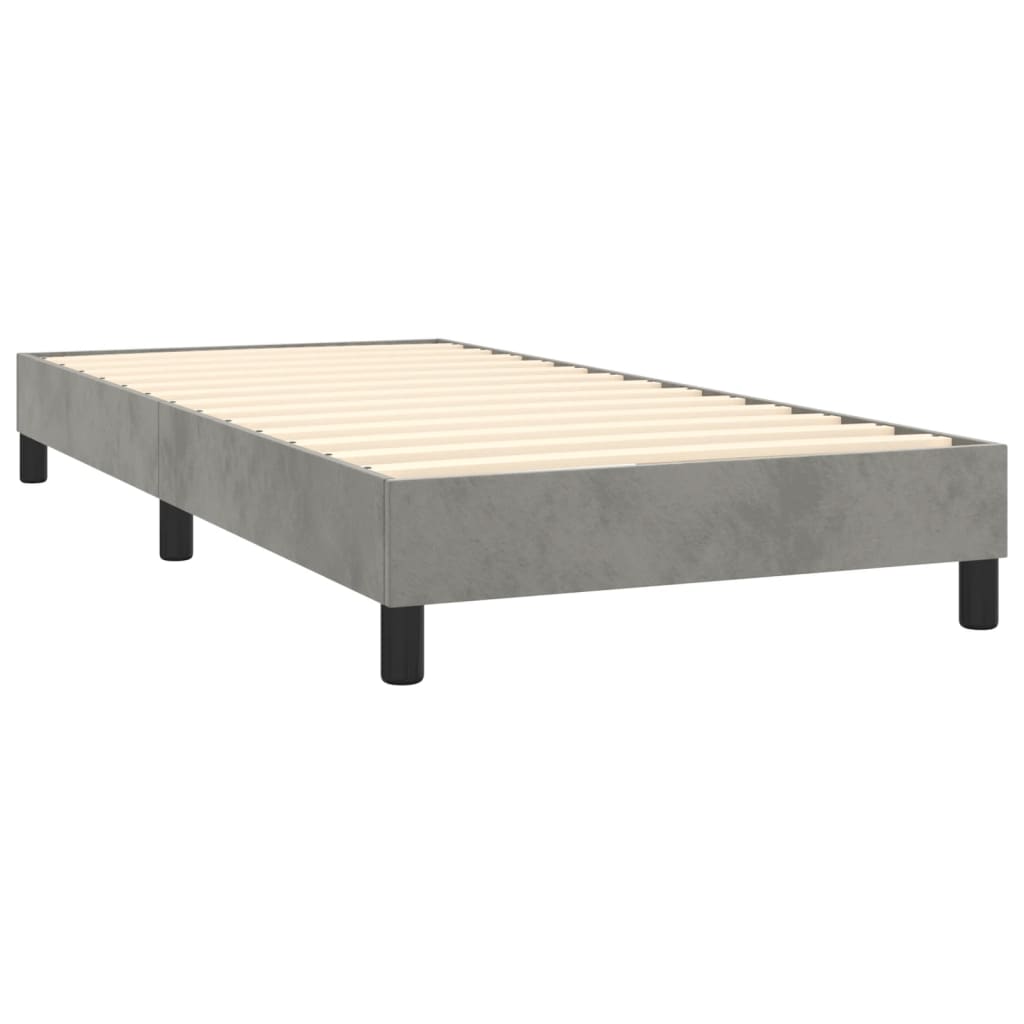 Sommier à lattes de lit et matelas Gris clair 90x200 cm Velours - XIOS