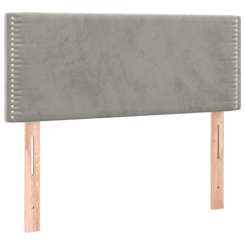 Sommier à lattes de lit et matelas Gris clair 100x200cm Velours - XIOS
