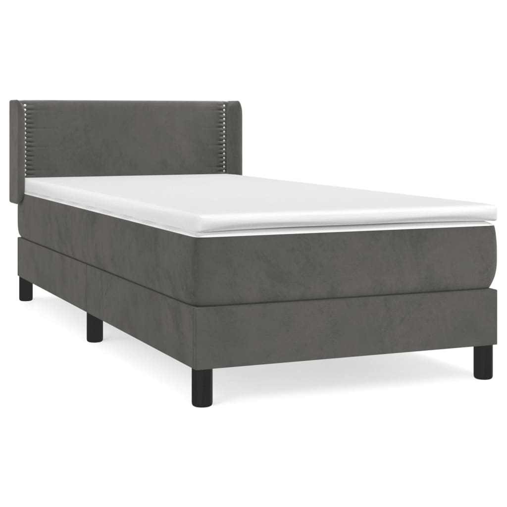 Sommier à lattes de lit avec matelas Gris foncé 100x200 cm - XIOS