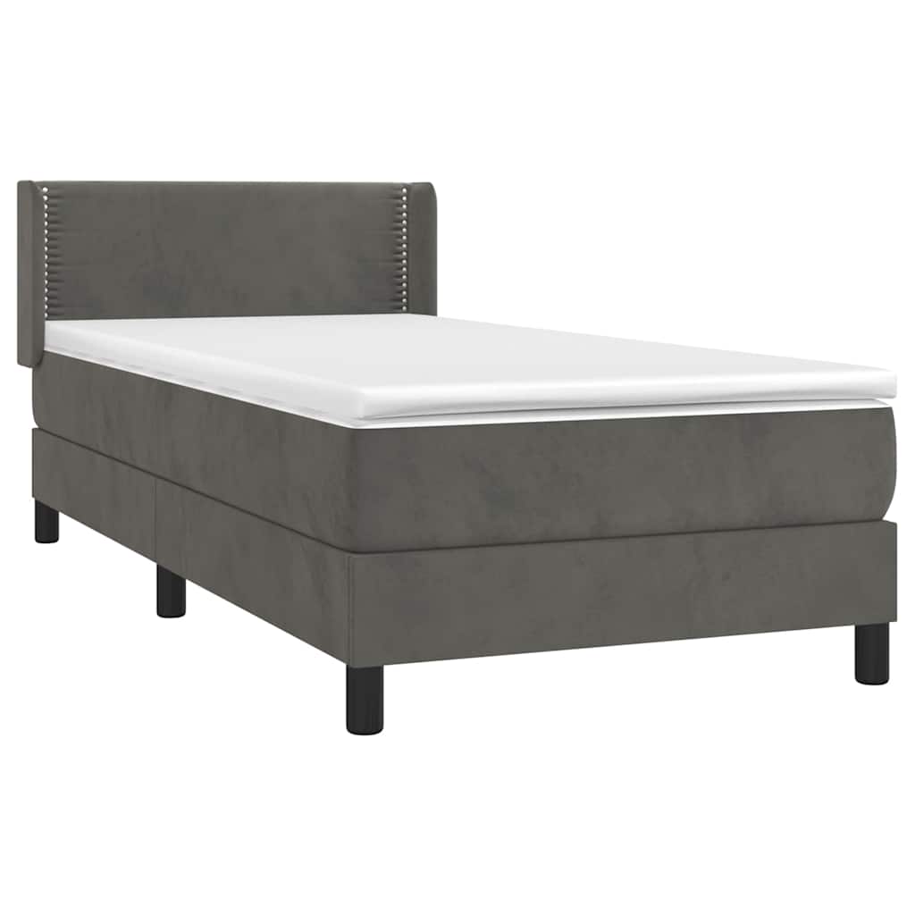 Sommier à lattes de lit avec matelas Gris foncé 100x200 cm