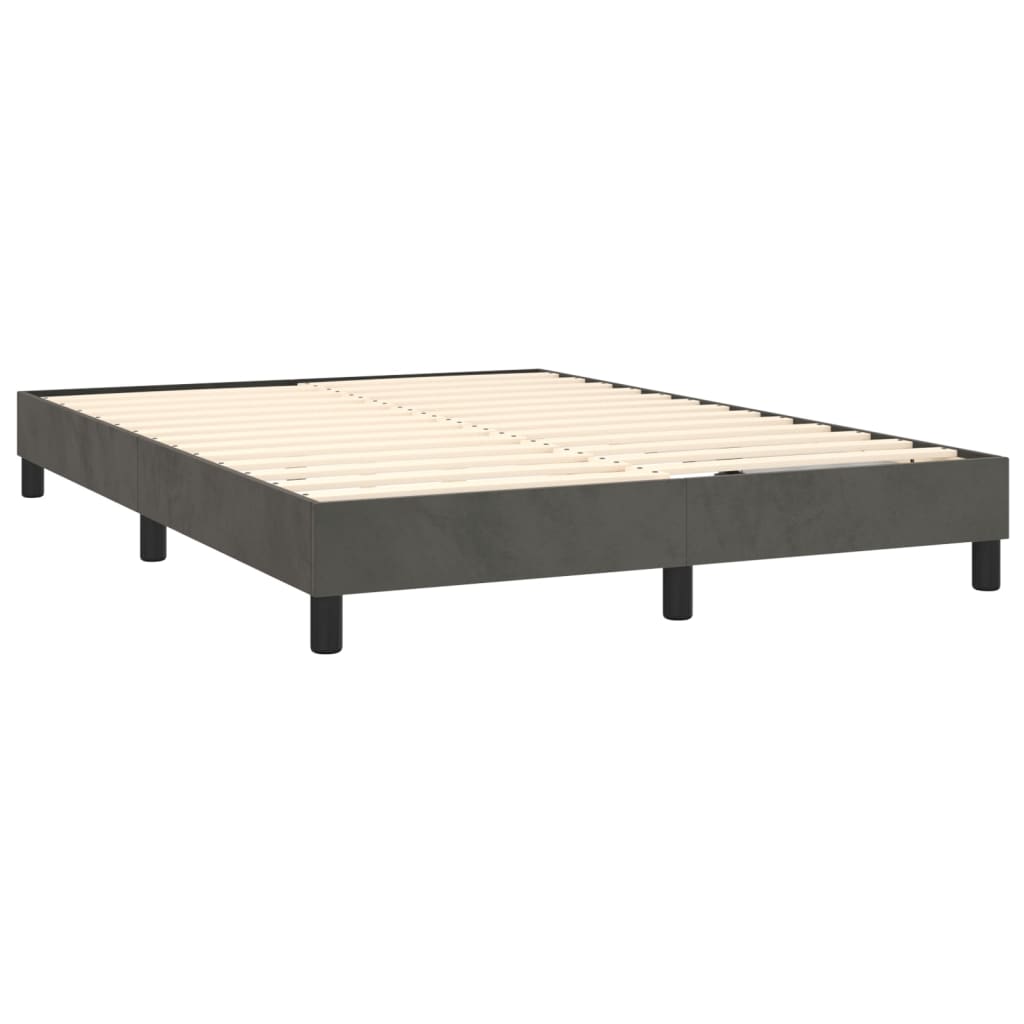 Sommier à lattes de lit et matelas Gris foncé 140x190cm Velours - XIOS