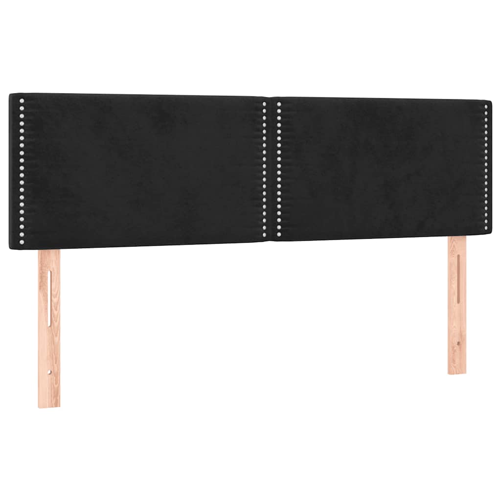 Sommier à lattes de lit avec matelas Noir 140x190 cm Velours - XIOS