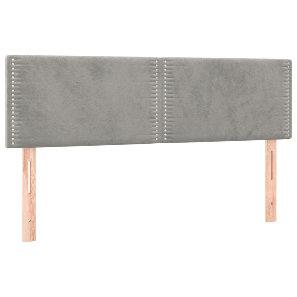 Sommier à lattes de lit et matelas Gris clair 140x200cm Velours - XIOS