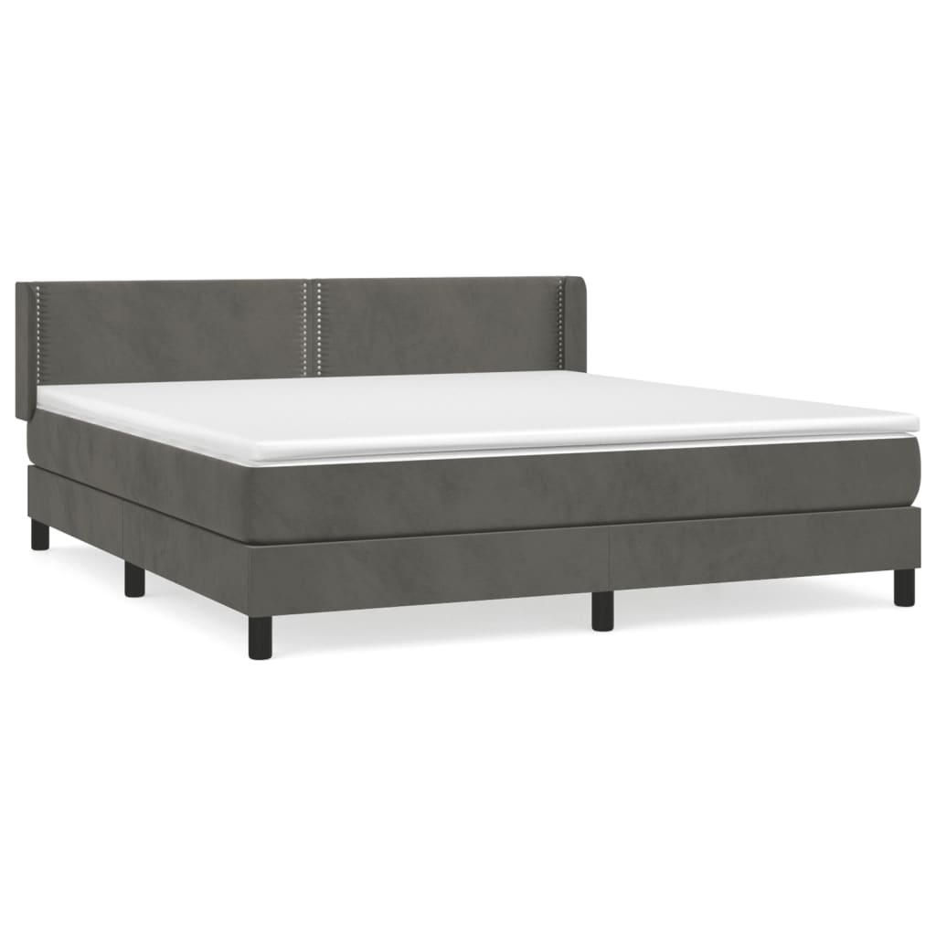 Sommier à lattes de lit et matelas Gris foncé 160x200cm Velours - XIOS