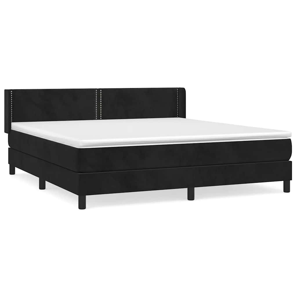 Sommier à lattes de lit avec matelas Noir 180x200 cm Velours - XIOS