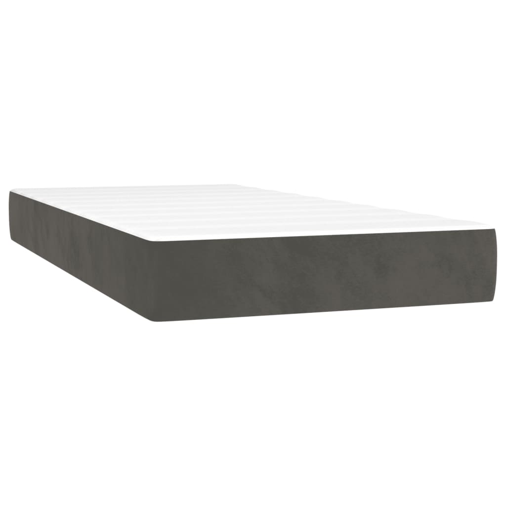 Sommier à lattes de lit et matelas Gris foncé 80x200 cm Velours - XIOS