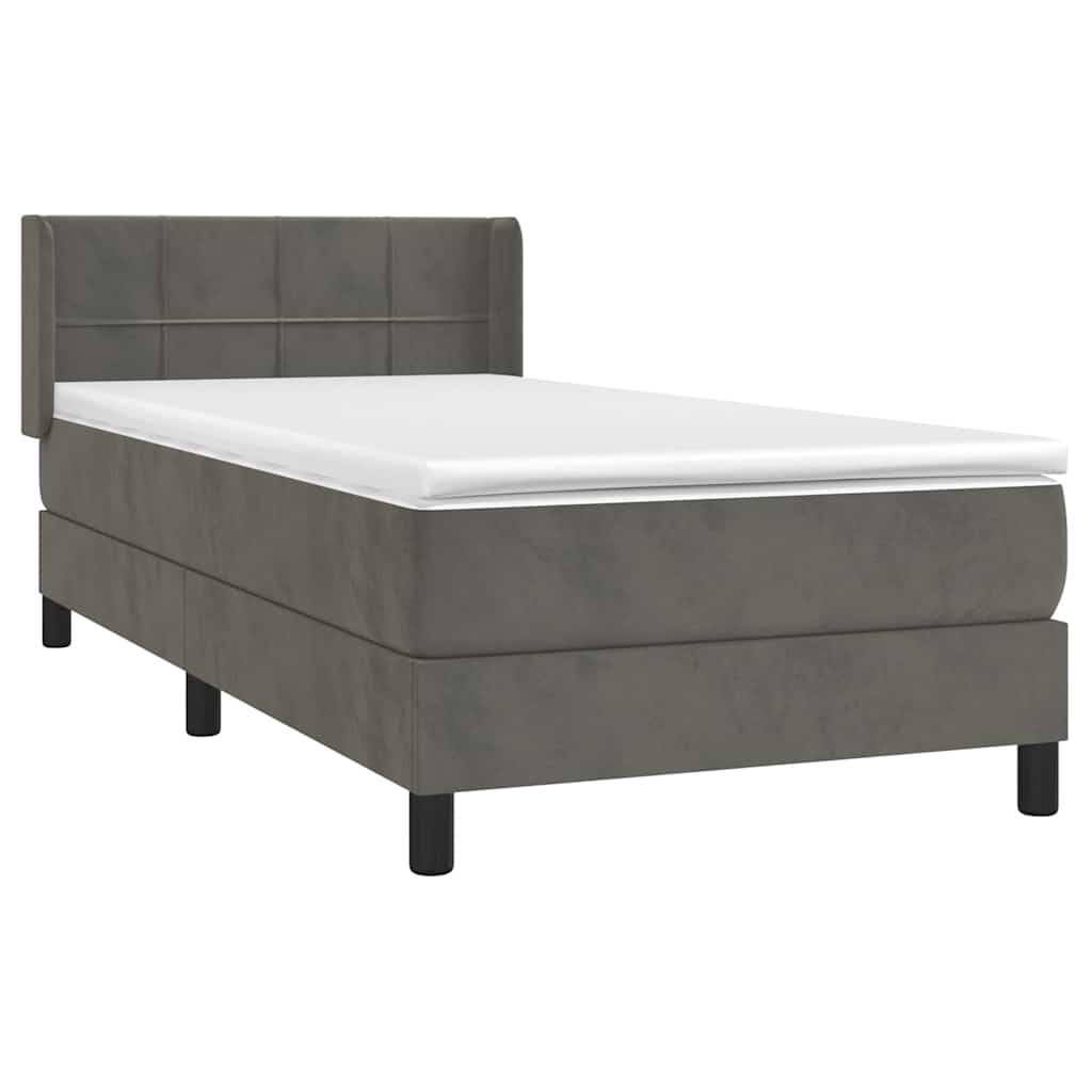 Sommier à lattes de lit avec matelas Gris foncé 100x200 cm