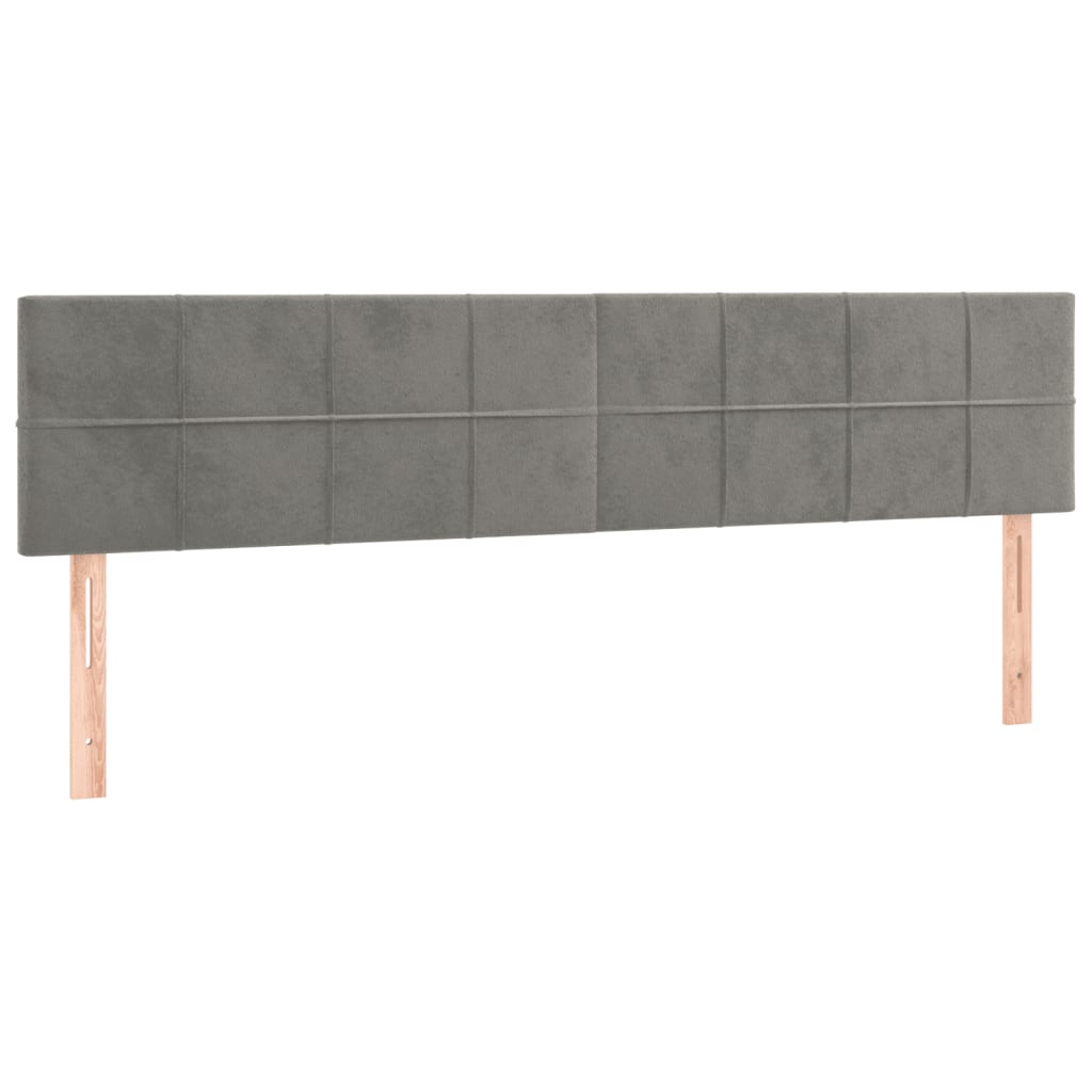 Sommier à lattes de lit et matelas Gris clair 160x200cm Velours - XIOS