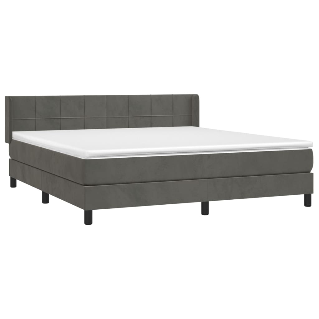 Sommier à lattes de lit et matelas Gris foncé 160x200cm Velours - XIOS