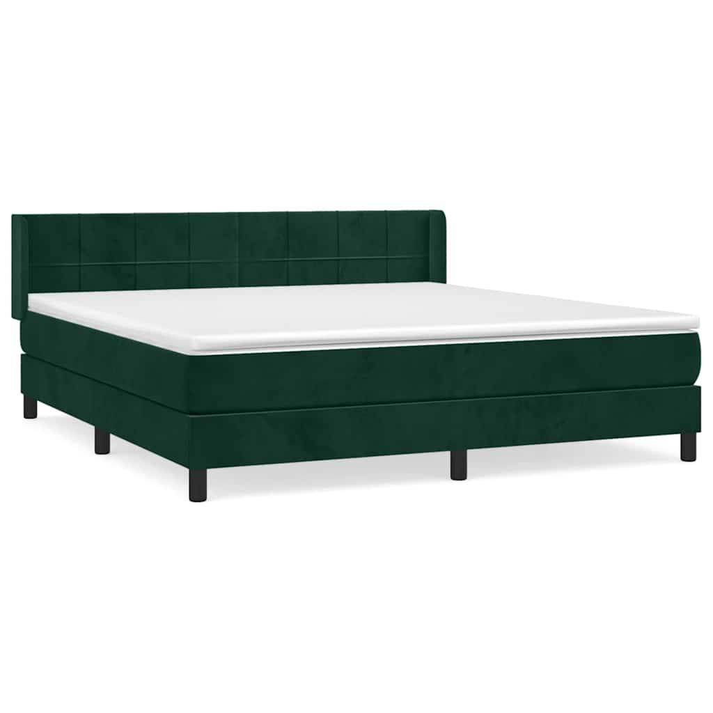 Sommier à lattes de lit et matelas Vert foncé 160x200cm Velours - XIOS