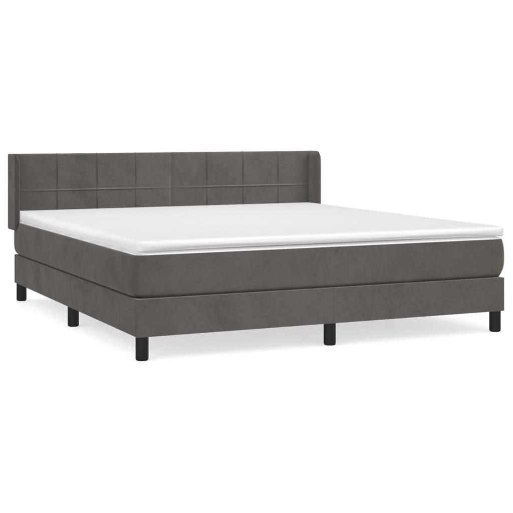 Sommier à lattes de lit et matelas Gris foncé 180x200cm Velours - XIOS