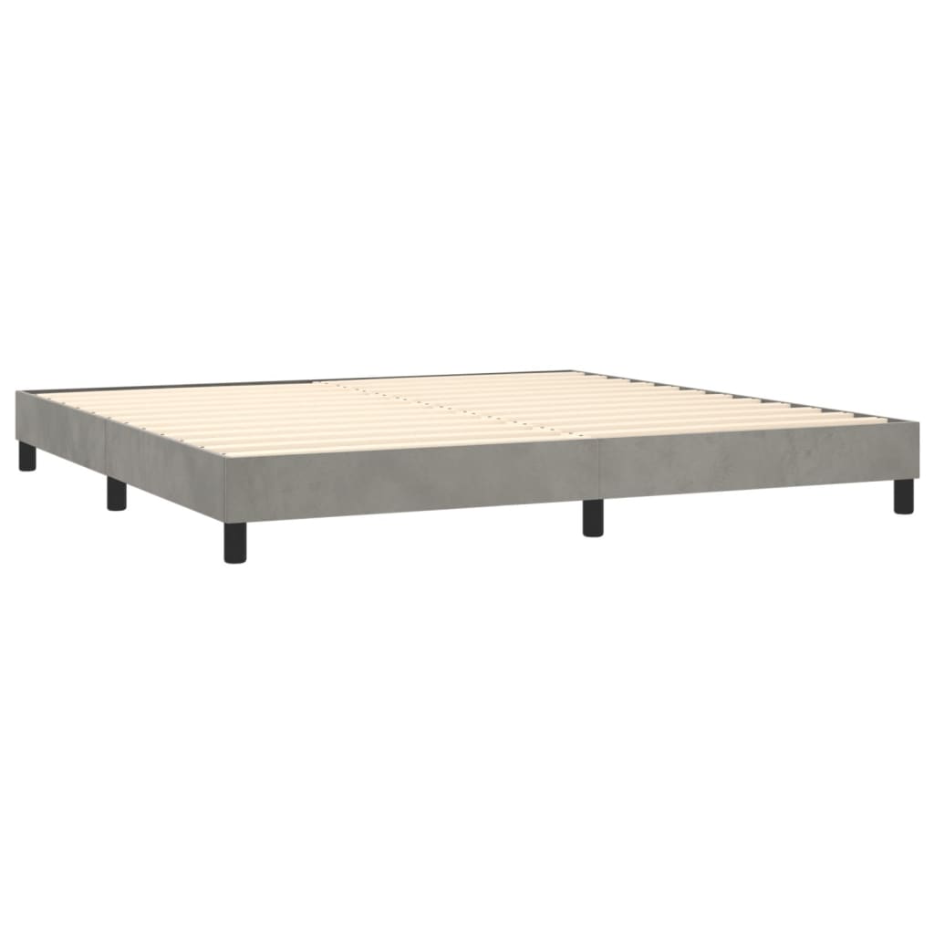 Sommier à lattes de lit et matelas Gris clair 200x200cm Velours - XIOS