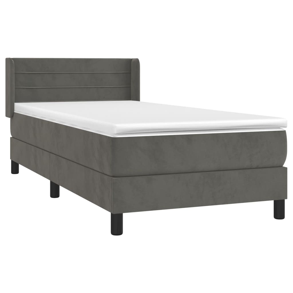 Sommier à lattes de lit et matelas Gris foncé 80x200 cm Velours - XIOS