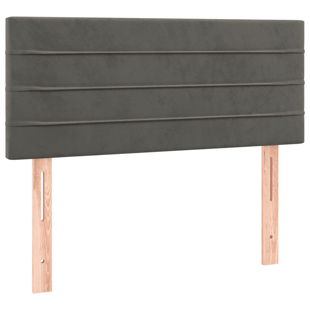 Sommier à lattes de lit et matelas Gris foncé 90x190 cm Velours - XIOS