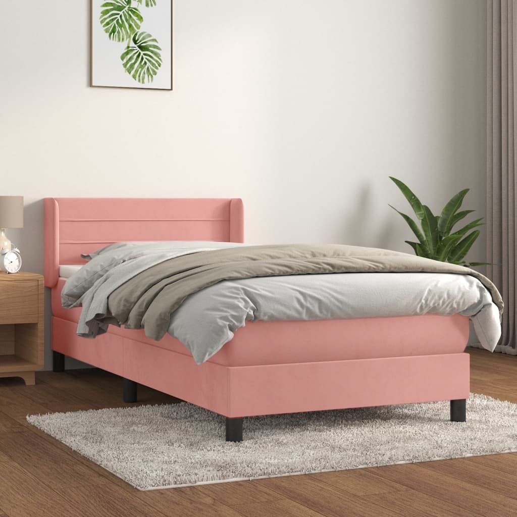 Sommier à lattes de lit avec matelas Rose 90x190 cm Velours - XIOS