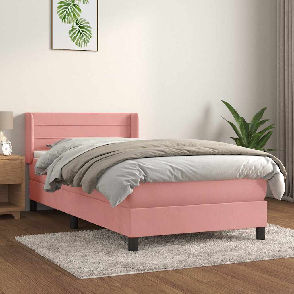 Sommier à lattes de lit avec matelas Rose 90x200 cm Velours