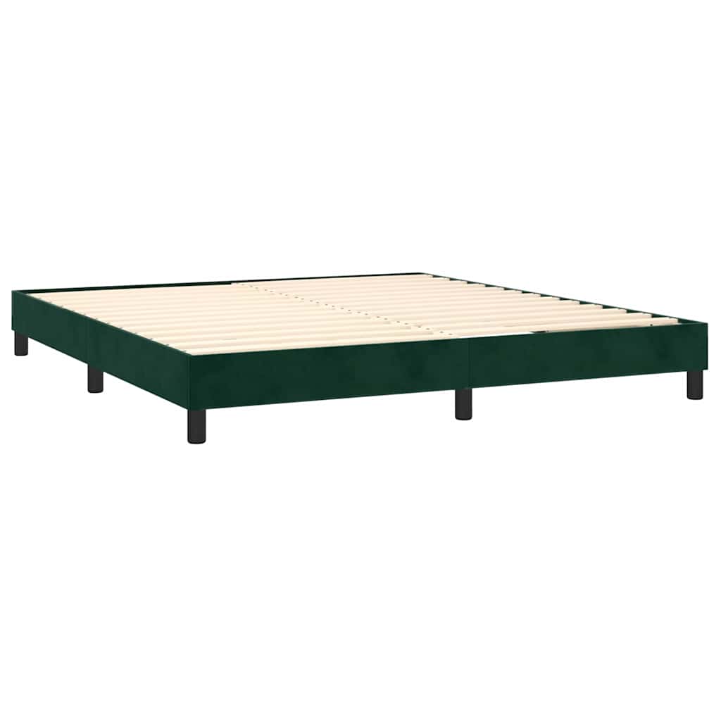 Sommier à lattes de lit et matelas Vert foncé 180x200cm Velours