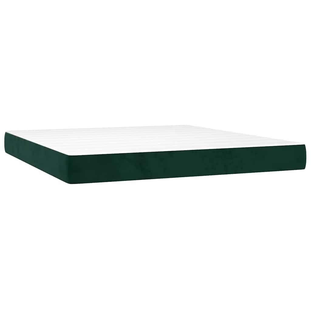 Sommier à lattes de lit et matelas Vert foncé 180x200cm Velours