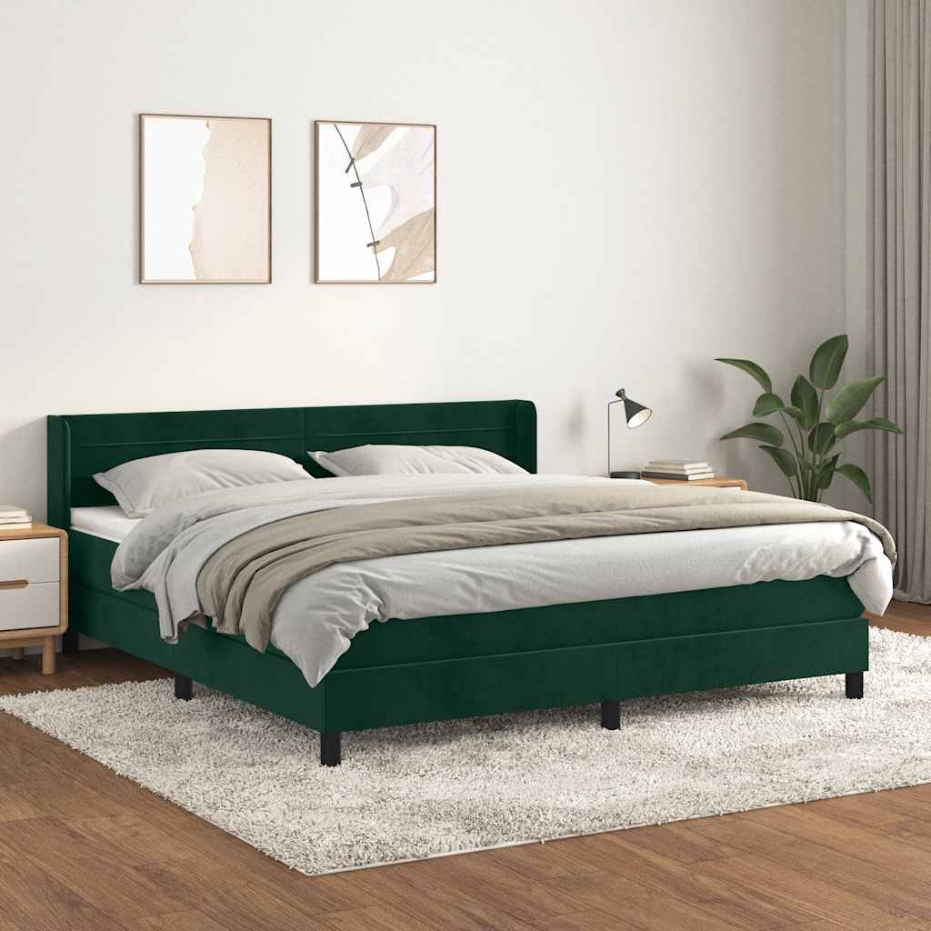 Sommier à lattes de lit et matelas Vert foncé 180x200cm Velours - XIOS