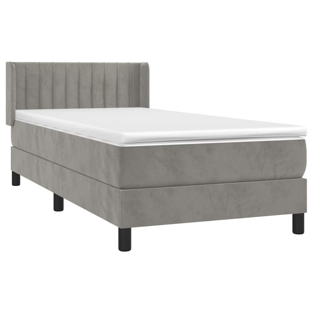 Sommier à lattes de lit et matelas Gris clair 100x200cm Velours - XIOS