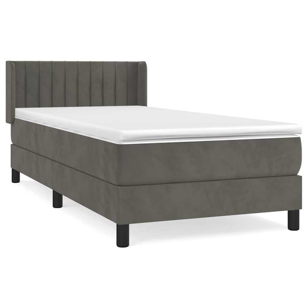 Sommier à lattes de lit avec matelas Gris foncé 100x200 cm