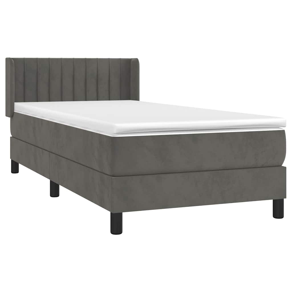 Sommier à lattes de lit avec matelas Gris foncé 100x200 cm