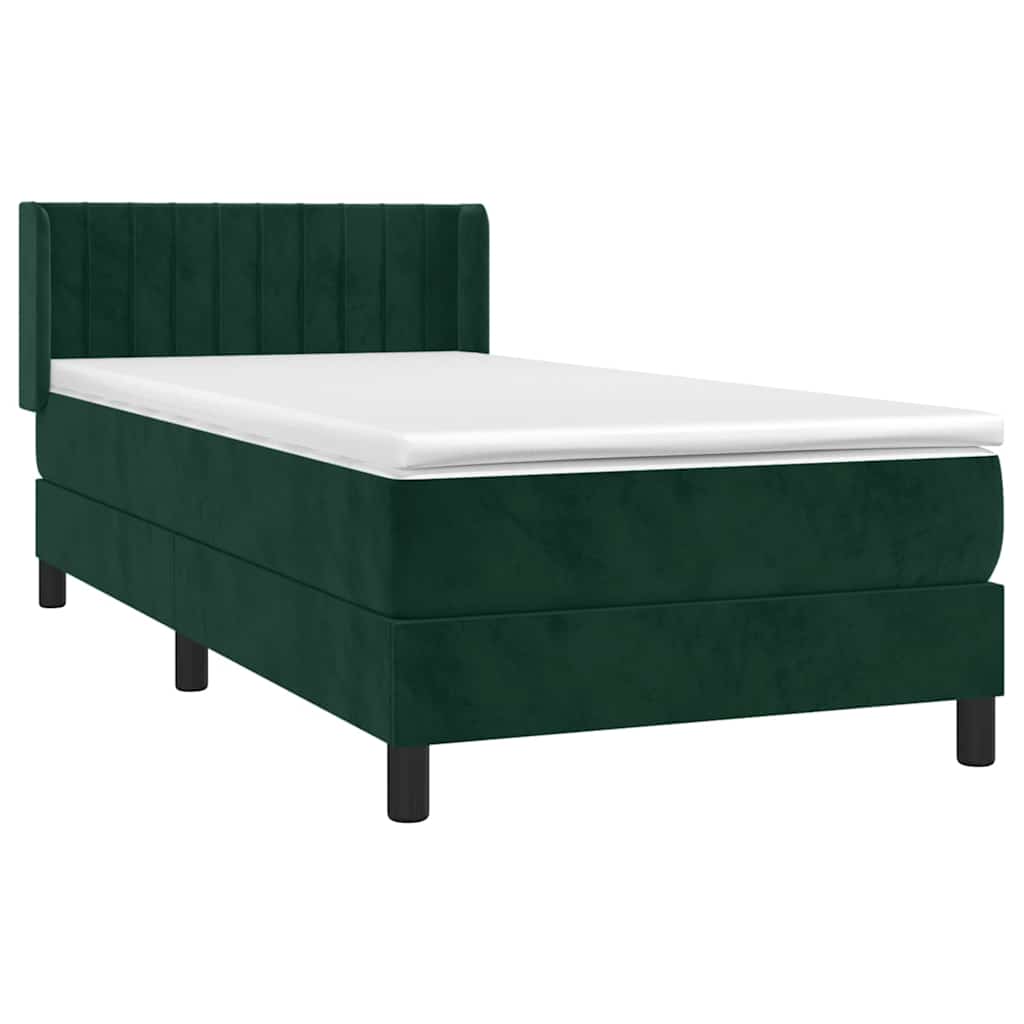 Sommier à lattes de lit avec matelas Vert foncé 100x200 cm - XIOS