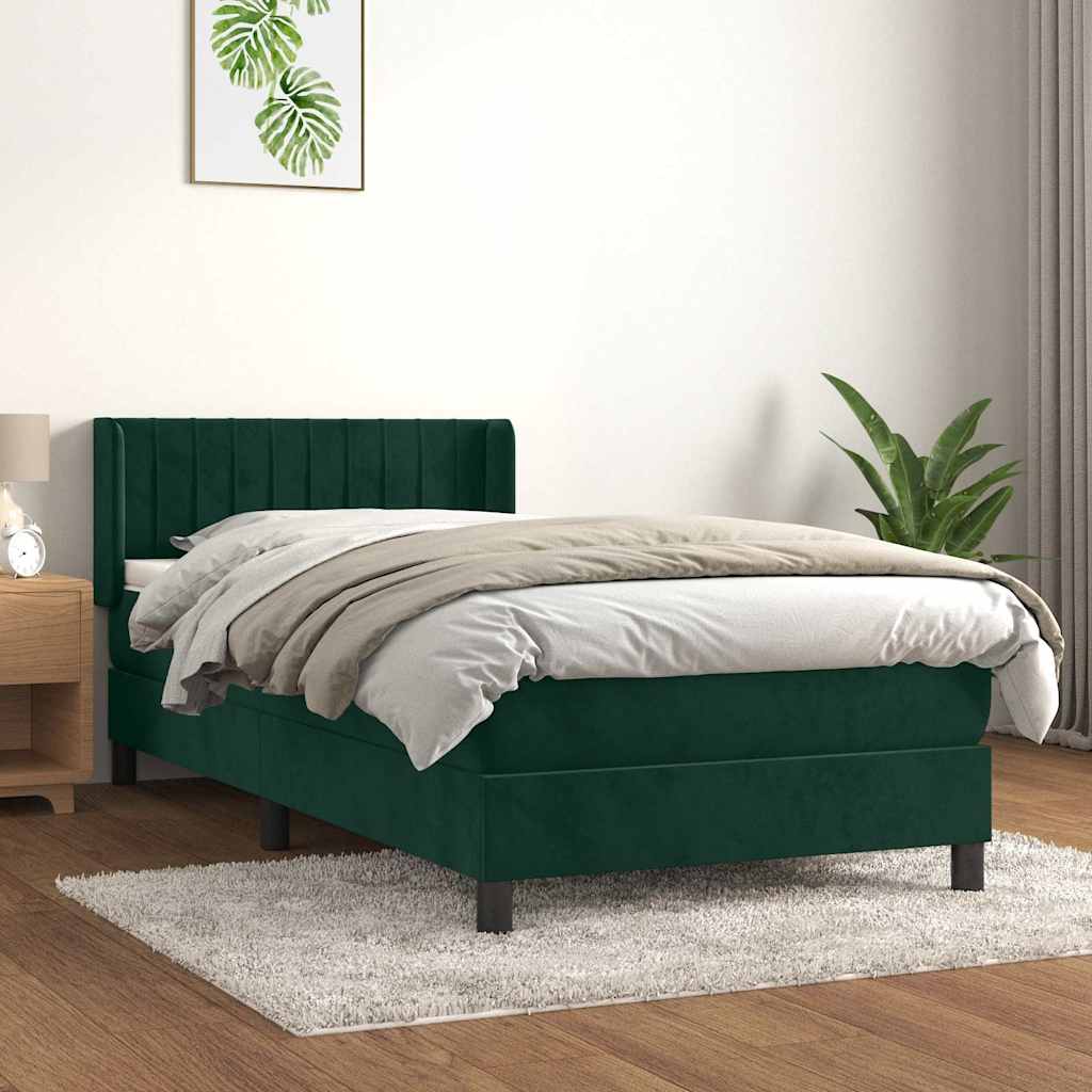 Sommier à lattes de lit avec matelas Vert foncé 100x200 cm - XIOS
