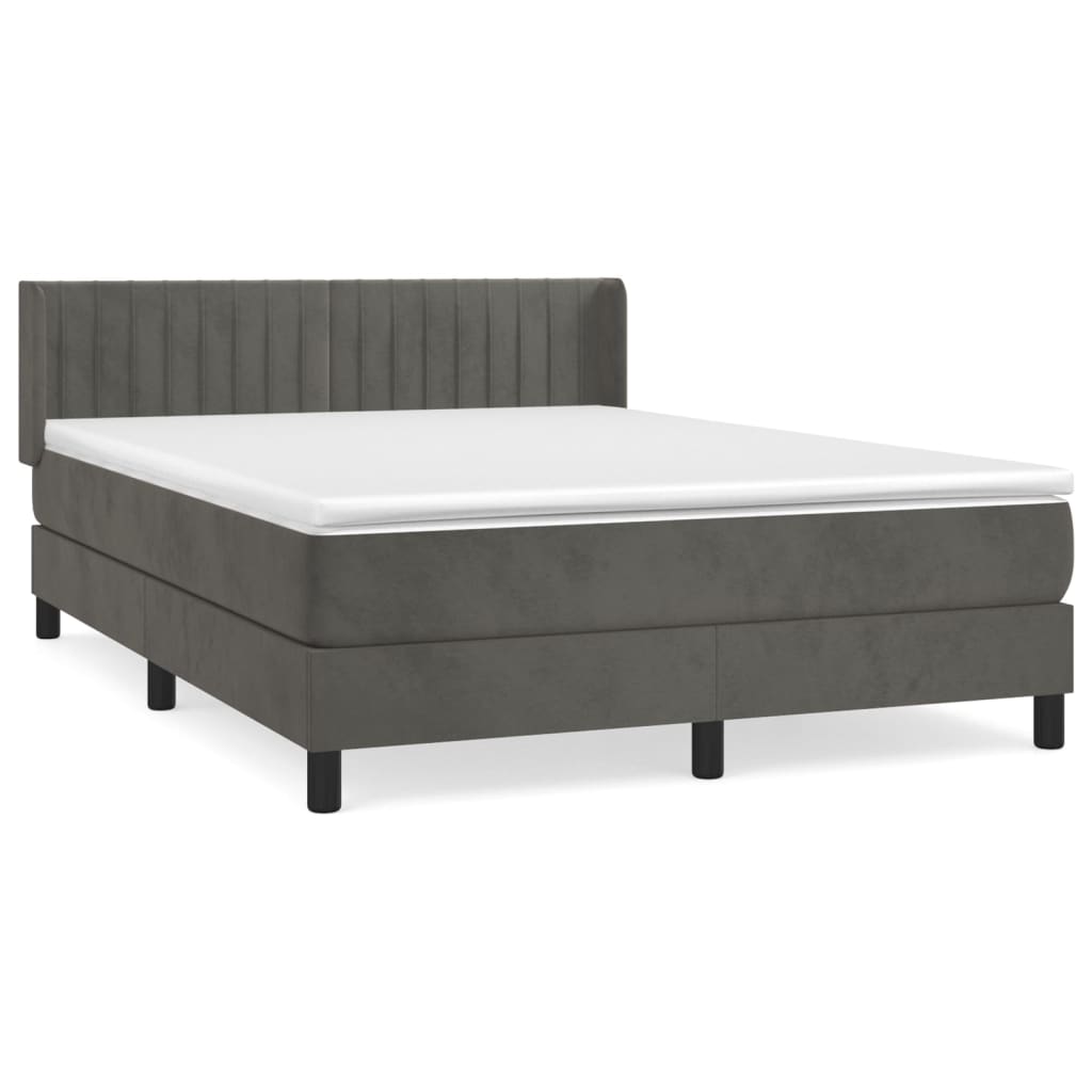Sommier à lattes de lit et matelas Gris foncé 140x190cm Velours - XIOS