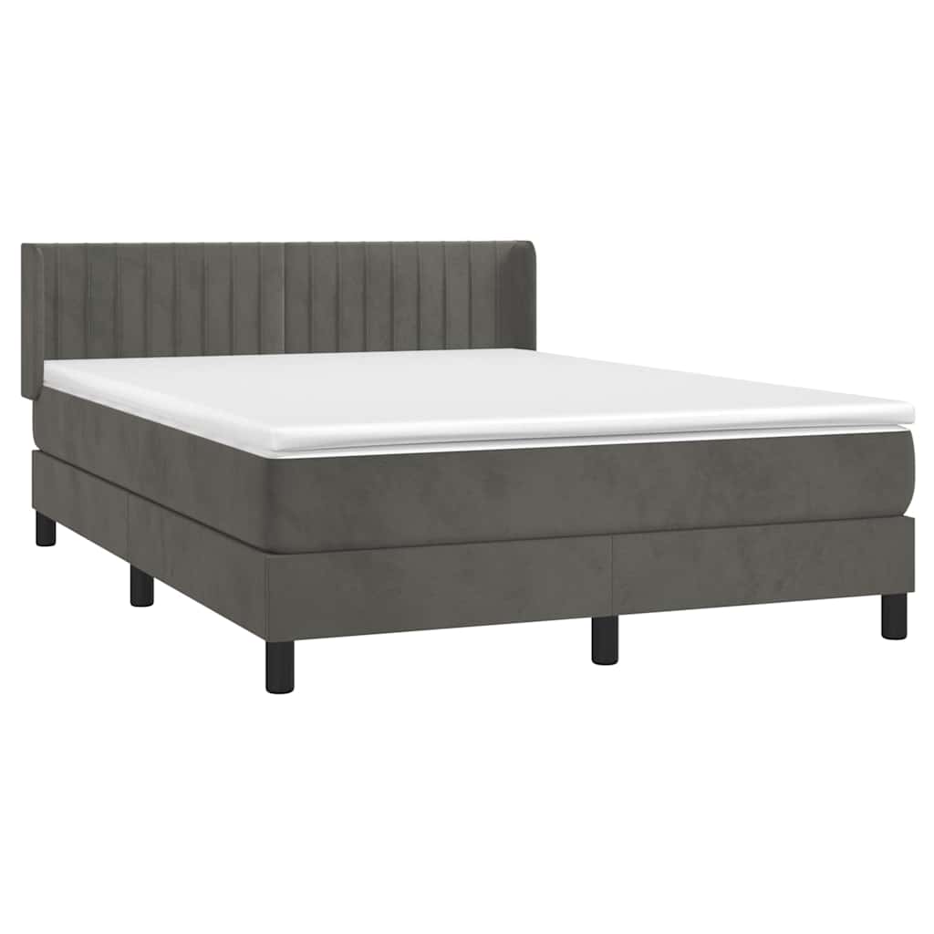 Sommier à lattes de lit et matelas Gris foncé 140x190cm Velours - XIOS