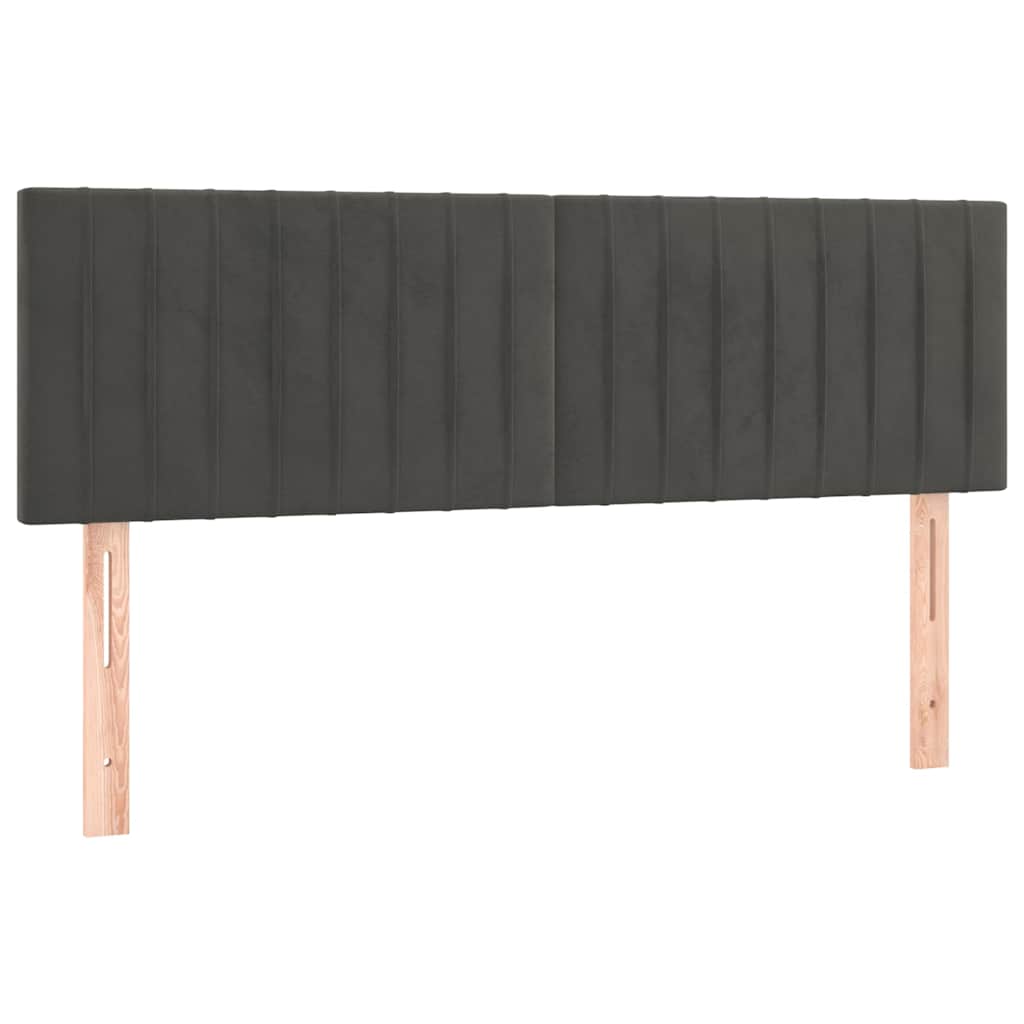 Sommier à lattes de lit et matelas Gris foncé 140x190cm Velours - XIOS