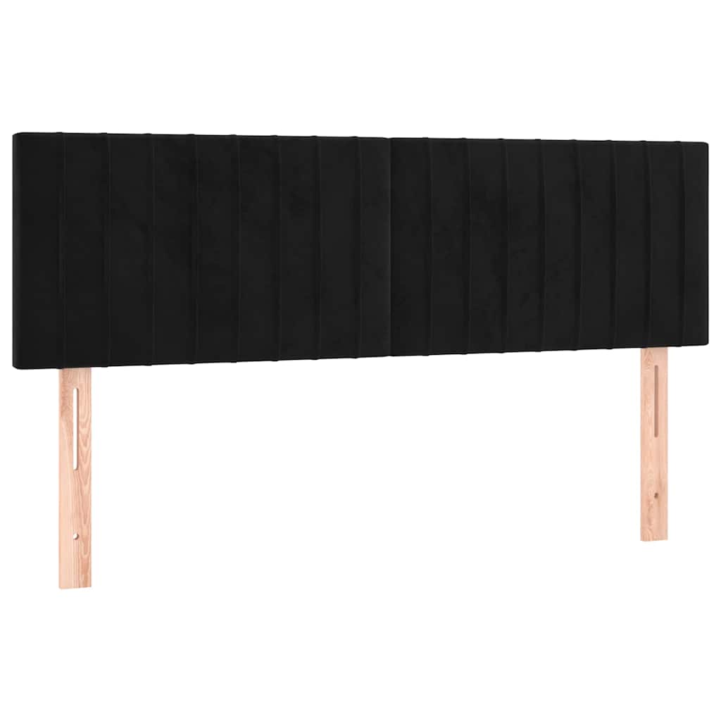 Sommier à lattes de lit avec matelas Noir 140x200 cm Velours