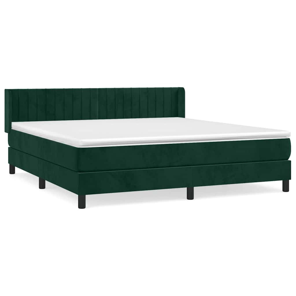 Sommier à lattes de lit et matelas Vert foncé 160x200cm Velours - XIOS