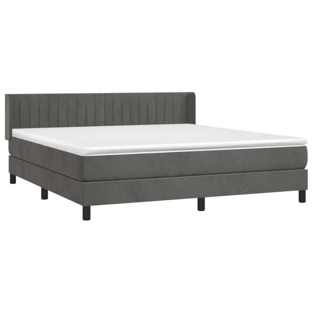 Sommier à lattes de lit et matelas Gris foncé 180x200cm Velours - XIOS