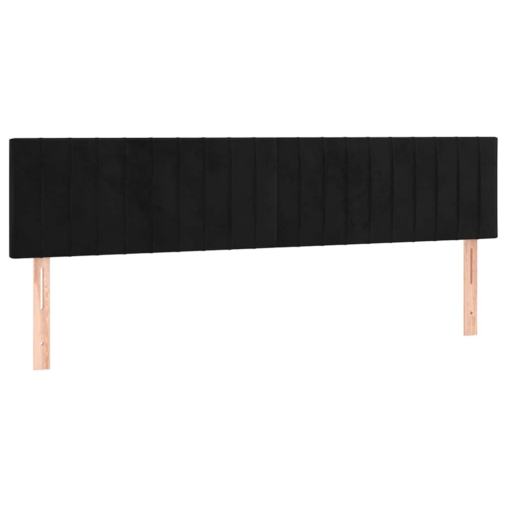 Sommier à lattes de lit avec matelas Noir 180x200 cm Velours