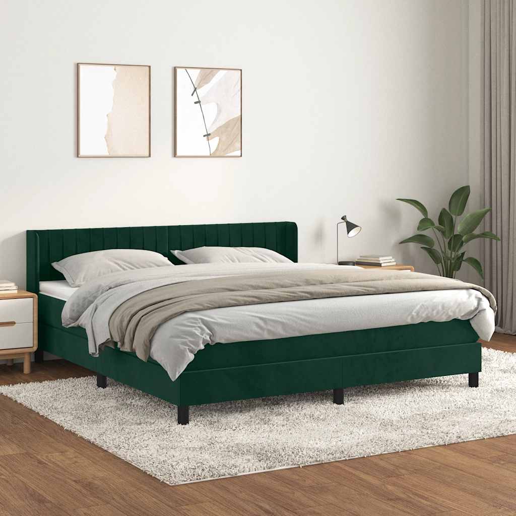Sommier à lattes de lit et matelas Vert foncé 180x200cm Velours - XIOS