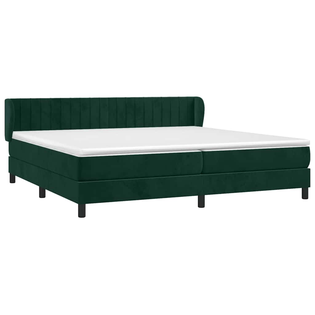 Sommier à lattes de lit et matelas Vert foncé 200x200cm Velours