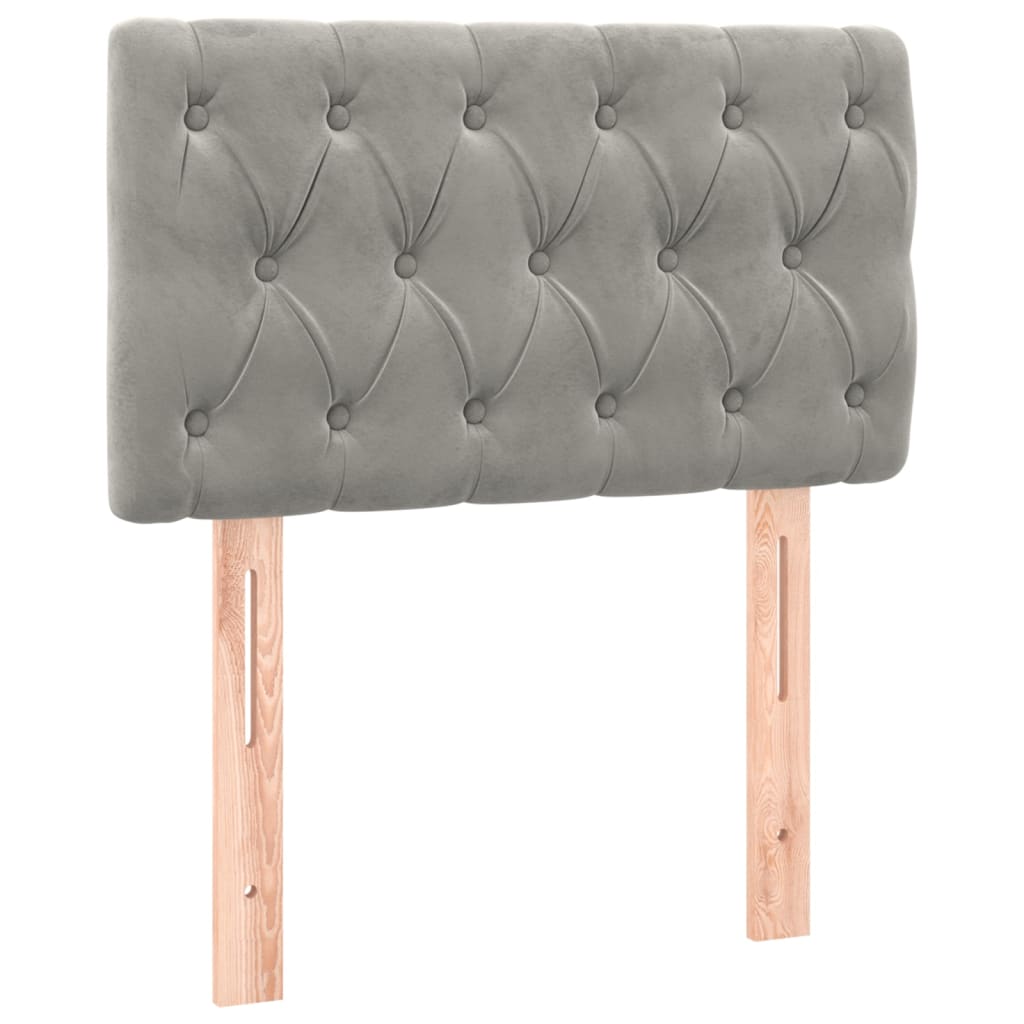 Sommier à lattes de lit et matelas Gris clair 80x200 cm Velours - XIOS