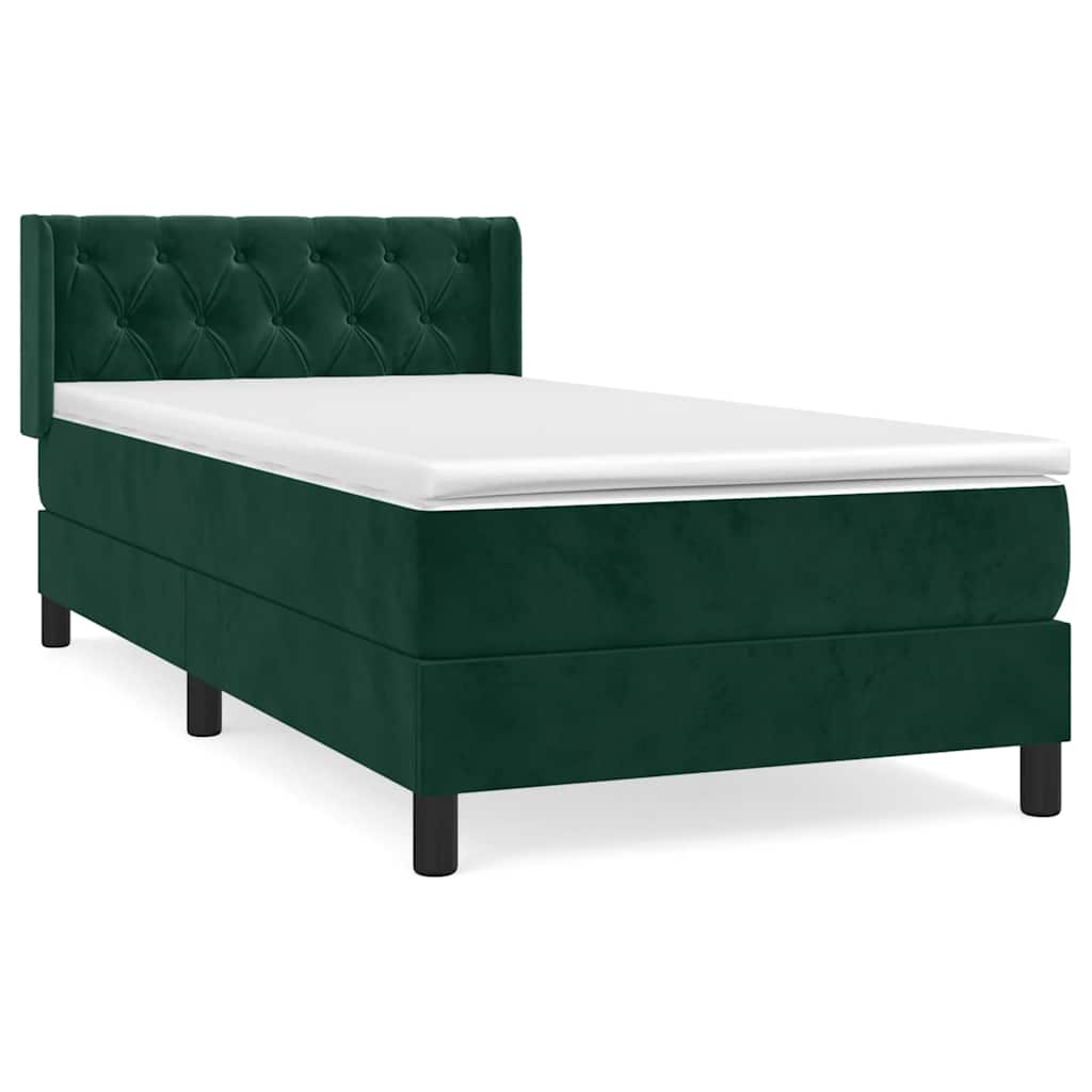 Sommier à lattes de lit et matelas Vert foncé 80x200 cm Velours - XIOS