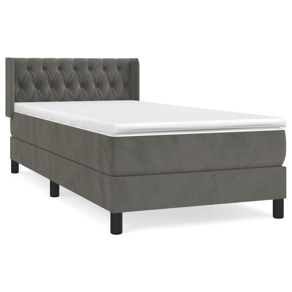 Sommier à lattes de lit avec matelas Gris foncé 100x200 cm - XIOS