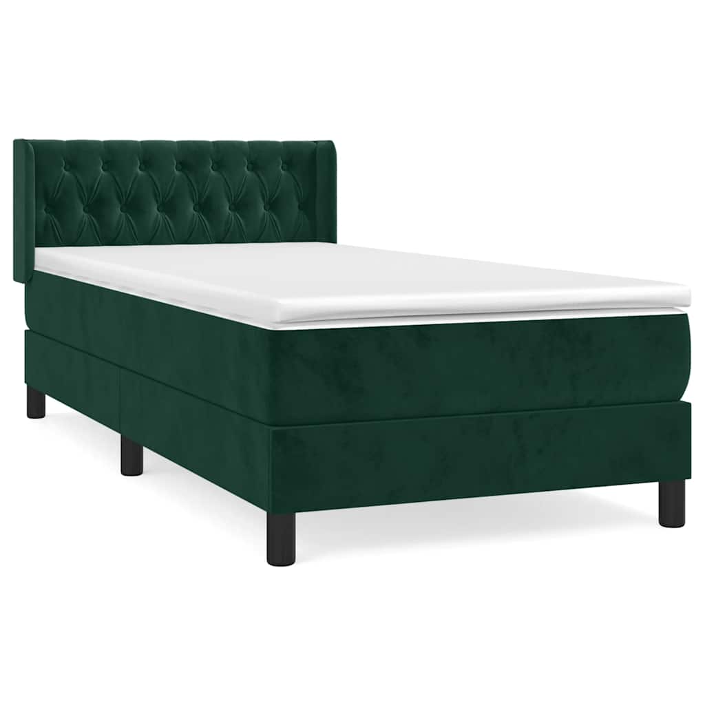 Sommier à lattes de lit avec matelas Vert foncé 100x200 cm - XIOS