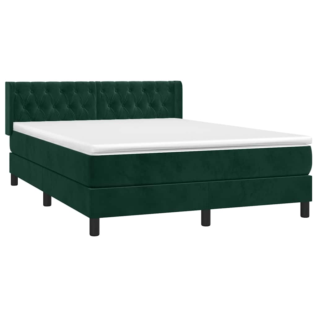 Sommier à lattes de lit et matelas Vert foncé 140x190cm Velours - XIOS