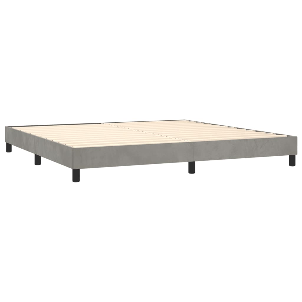 Sommier à lattes de lit et matelas Gris clair 200x200cm Velours - XIOS