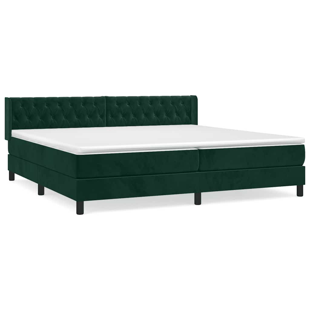 Sommier à lattes de lit et matelas Vert foncé 200x200cm Velours - XIOS