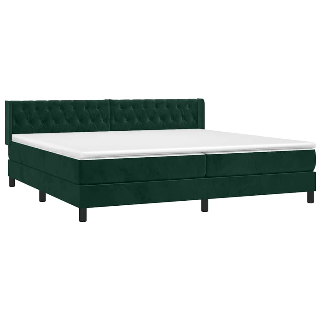 Sommier à lattes de lit et matelas Vert foncé 200x200cm Velours - XIOS